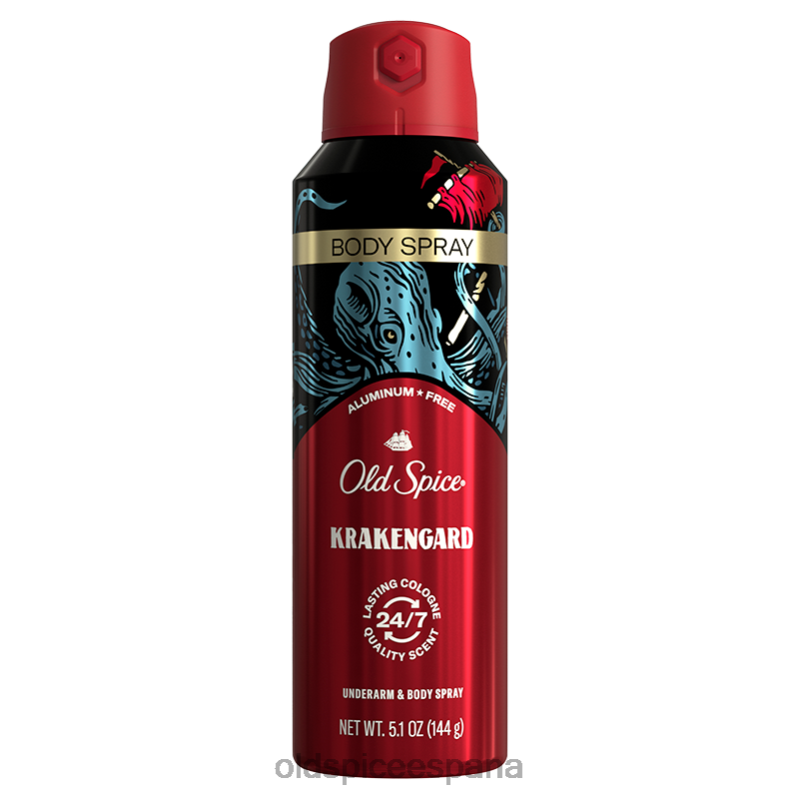 desodorante anti-transpirante Old Spice hombres spray corporal sin aluminio krakengard TTFRL28