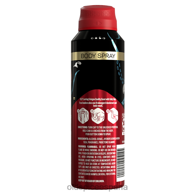 desodorante anti-transpirante Old Spice hombres spray corporal sin aluminio krakengard TTFRL28