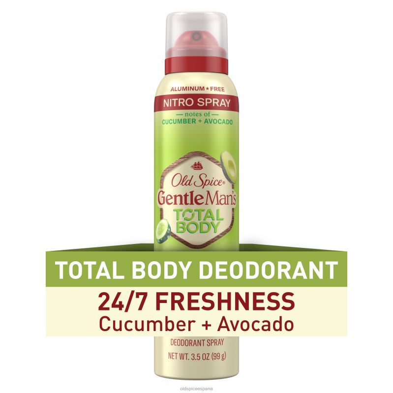 desodorante anti-transpirante Old Spice hombres mezcla desodorante en spray para todo el cuerpo, pepino + aguacate TTFRL2