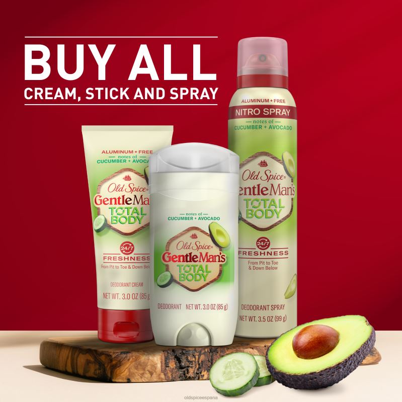 desodorante anti-transpirante Old Spice hombres mezcla desodorante en spray para todo el cuerpo, pepino + aguacate TTFRL2