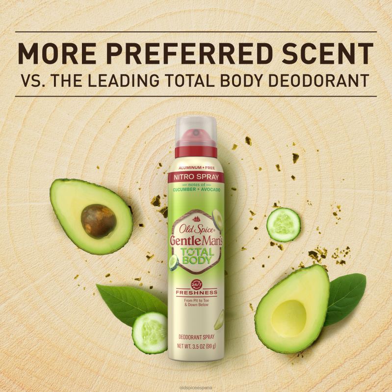desodorante anti-transpirante Old Spice hombres mezcla desodorante en spray para todo el cuerpo, pepino + aguacate TTFRL2