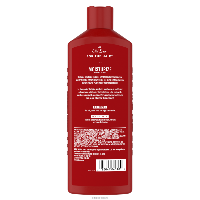 cuidado del cabello Old Spice hombres hidratar con manteca de karité, champú TTFRL59